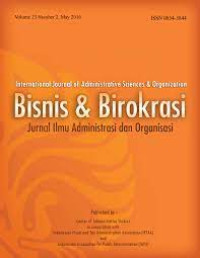 Image of BISNIS & BIROKRASI:  JURNAL ILMU ADMINISTRASI DAN ORGANISASI VOLUME 25, NOMOR 2 2018