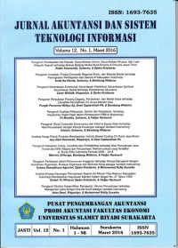 Image of Jurnal Akuntansi dan Sistem Teknologi Informasi Volume 12 Nomor 1 Maret 2016