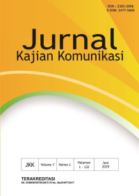 Image of JKK: Jurnal kajian Komunikasi Volume 7, Nomor 1 2019