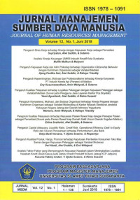 Image of Jurnal Manajemen Sumber Daya Manusia Volume 12 Number 1 Juni 2018