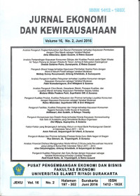 Image of Jurnal Ekonomi dan Kewirausahaan Volume 16 Nomor 2 Juni 2016