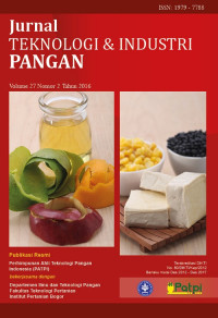 Image of JURNAL TEKNOLOGI & INDUSTRI PANGAN VOLUME 27, NOMOR 2 2016